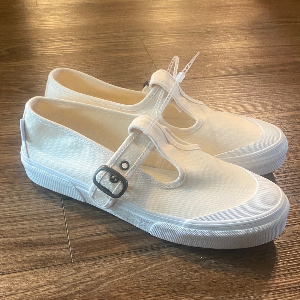 NEW! Vans off the wall butter yellow canvas Mary Jane white wall sneakers sz 9.5